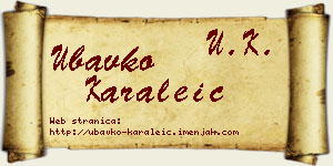 Ubavko Karaleić vizit kartica